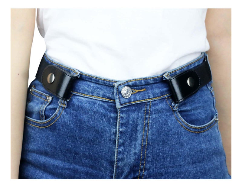 maikun 2 Pack Buckle Free Belt, Black stretch Buckleless Belt, No Buckle Design, Waist Size 24-50'' - Image 3